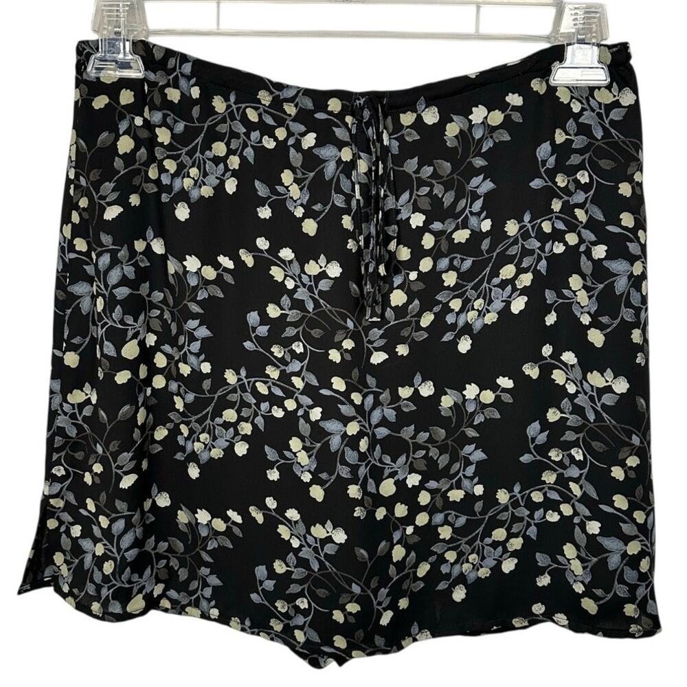 Banana Republic Vintage Black & Gray Floral Mini Skort Women's 8